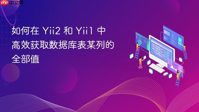 如何在 Yii2 和 Yii1 中高效获取数据库表某列的全部值