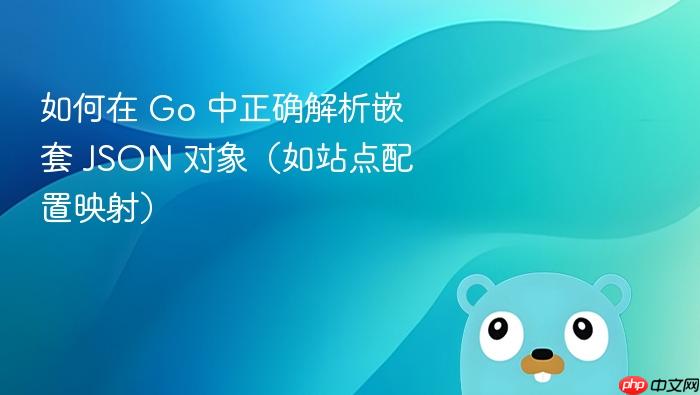 如何在 Go 中正确解析嵌套 JSON 对象(如站点配置映射)