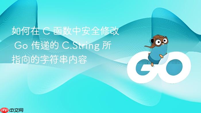 如何在 C 函数中安全修改 Go 传递的 C.String 所指向的字符串内容