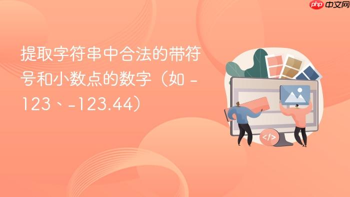 提取字符串中合法的带符号和小数点的数字(如 -123、-123.44)