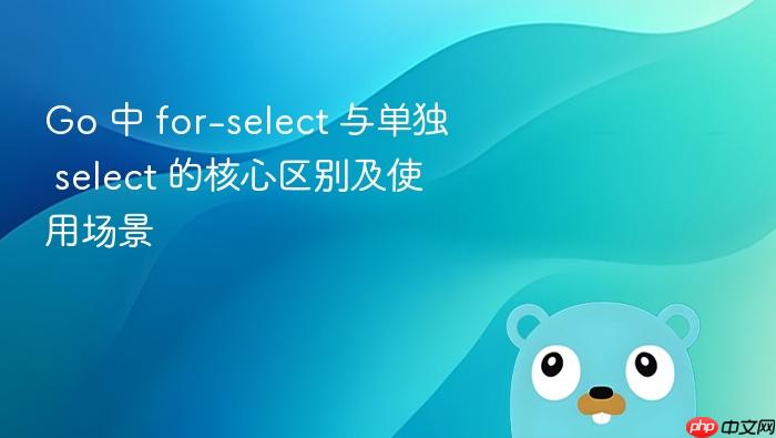 Go 中 for-select 与单独 select 的核心区别及使用场景