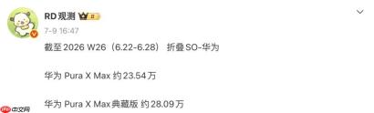 华为 PuraXMax 最新销量曝光 已突破 50 万台