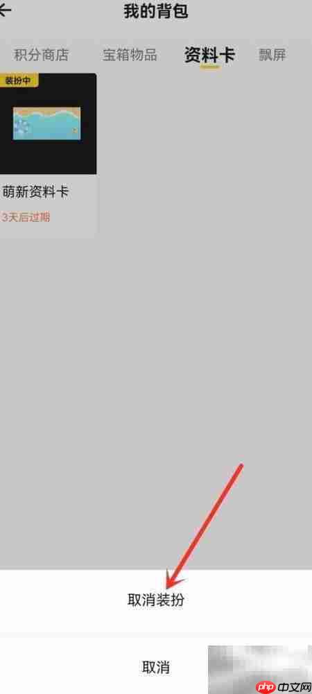 戏鲸资料卡取消装扮方法