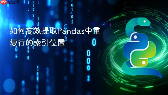 如何高效提取Pandas中重复行的索引位置