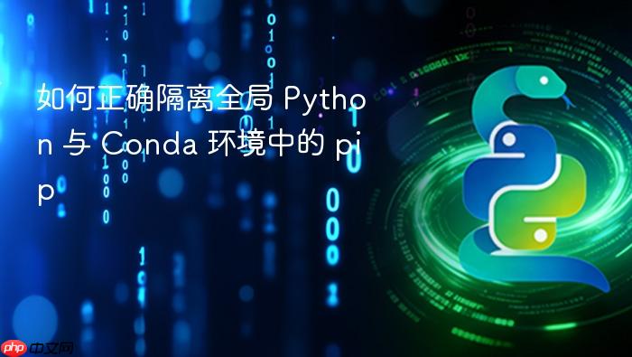 如何正确隔离全局 Python 与 Conda 环境中的 pip
