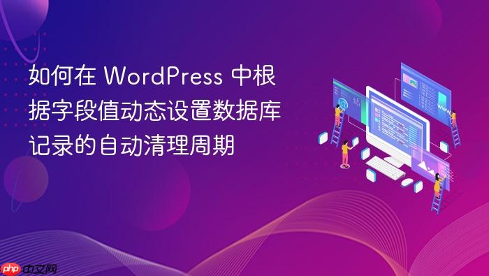 如何在 WordPress 中根据字段值动态设置数据库记录的自动清理周期