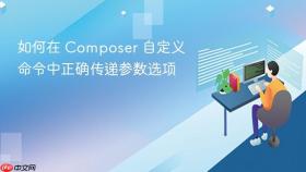 如何在 Composer 自定义命令中正确传递参数选项
