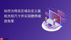 如何为特定区域自定义鼠标光标尺寸并实现悬停缩放效果

