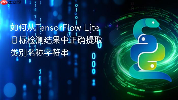 如何从TensorFlow Lite目标检测结果中正确提取类别名称字符串