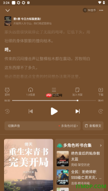 书旗小说手机版设置听书时切换语音朗读音色的方法