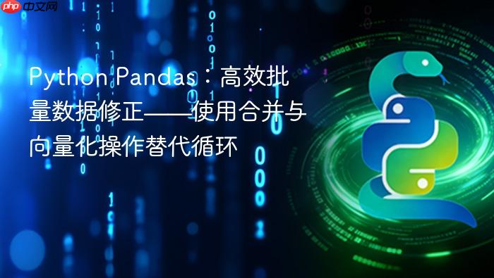Python Pandas:高效批量数据修正——使用合并与向量化操作替代循环