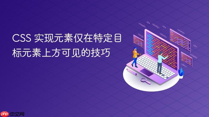 CSS 实现元素仅在特定目标元素上方可见的技巧