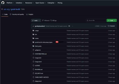 xAI把Grok Build的源代码全摊开了:自己编译、本地离线跑,连每一行工具调用都看得见