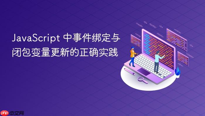 JavaScript 中事件绑定与闭包变量更新的正确实践