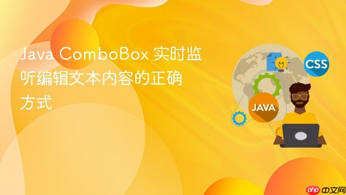 Java ComboBox 实时监听编辑文本内容的正确方式