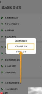 海阔视界小窗返回设置