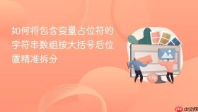 如何将包含变量占位符的字符串数组按大括号后位置精准拆分

