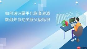 如何递归扁平化嵌套资源数组并自动关联父级标识