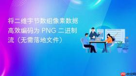 将二维字节数组像素数据高效编码为 PNG 二进制流(无需落地文件)