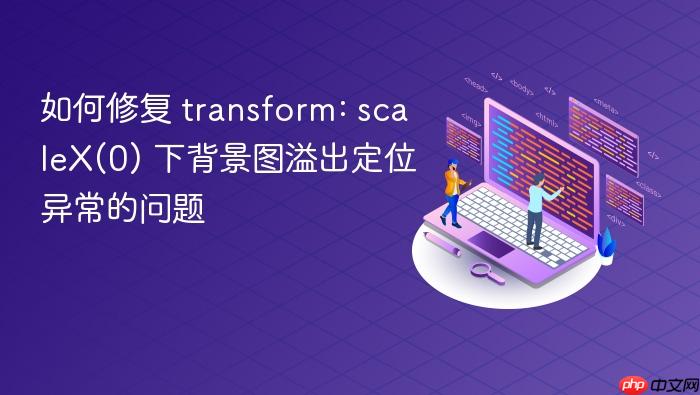 如何修复 transform: scaleX(0) 下背景图溢出定位异常的问题