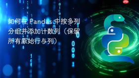 如何在 Pandas 中按多列分组并添加计数列(保留所有原始行与列)