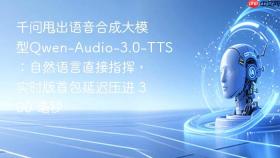 千问甩出语音合成大模型Qwen-Audio-3.0-TTS：自然语言直接指挥，实时版首包延迟压进 300 毫秒