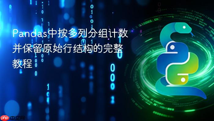 Pandas中按多列分组计数并保留原始行结构的完整教程