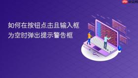 如何在按钮点击且输入框为空时弹出提示警告框