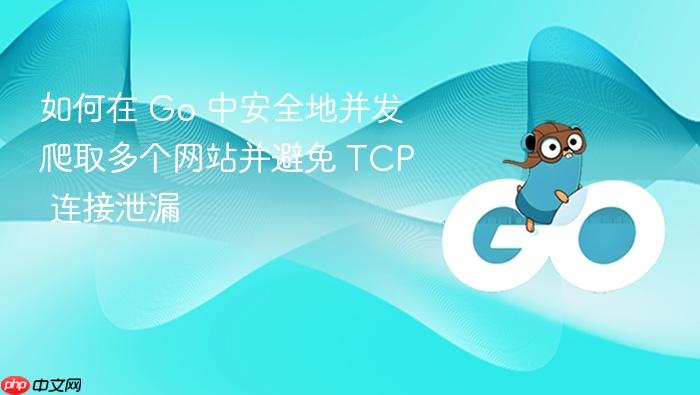 如何在 Go 中安全地并发爬取多个网站并避免 TCP 连接泄漏