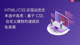 HTML/CSS 实现动态文本选中高亮:基于 CSS 自定义属性的逐段反色效果