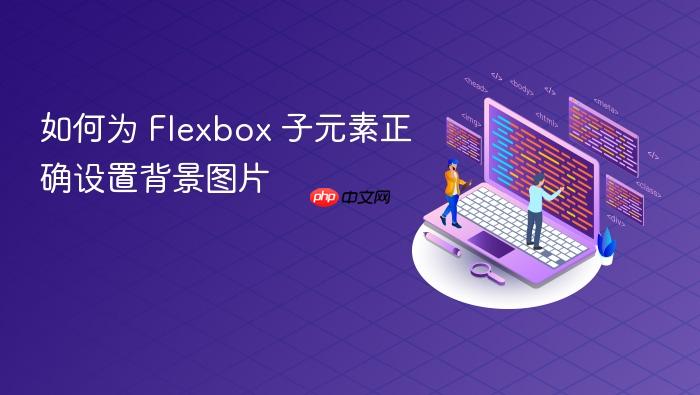 如何为 Flexbox 子元素正确设置背景图片