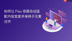 如何让 Flex 容器自动适配内容宽度并保持子元素对齐

