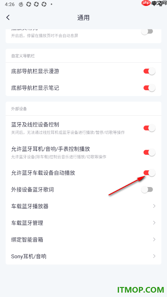 网易云音乐手机版设置启用蓝牙车载设备自动播放的方法
