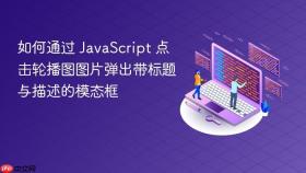 如何通过 JavaScript 点击轮播图图片弹出带标题与描述的模态框