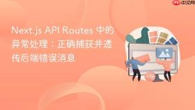 Next.js API Routes 中的异常处理:正确捕获并透传后端错误消息