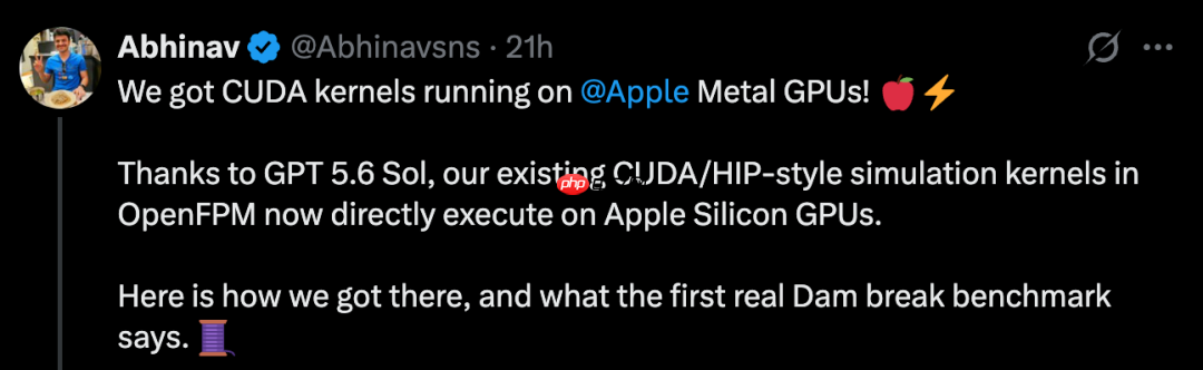 一份CUDA源码,跑上了苹果GPU