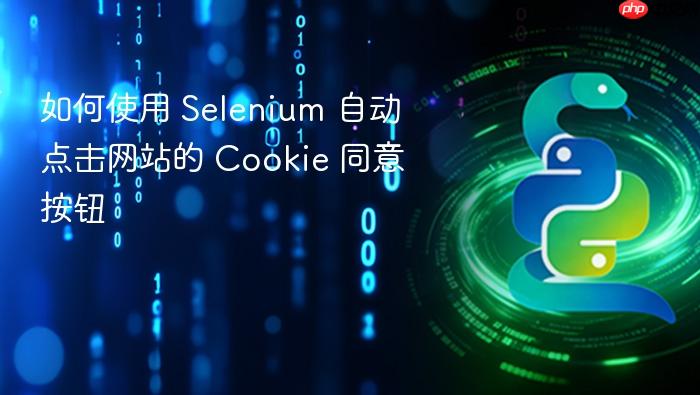 如何使用 Selenium 自动点击网站的 Cookie 同意按钮
