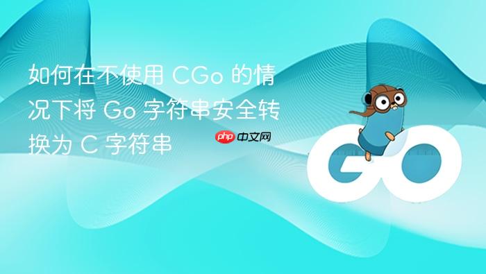 如何在不使用 CGo 的情况下将 Go 字符串安全转换为 C 字符串