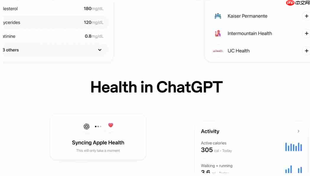 ChatGPT Health 全美敞开:接入 Apple Health 与电子病历,你的体检单它能读懂了