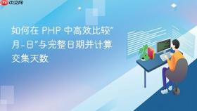 如何在 PHP 中高效比较“月-日”与完整日期并计算交集天数