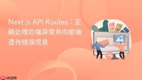 Next.js API Routes：正确处理后端异常并向前端透传错误信息
