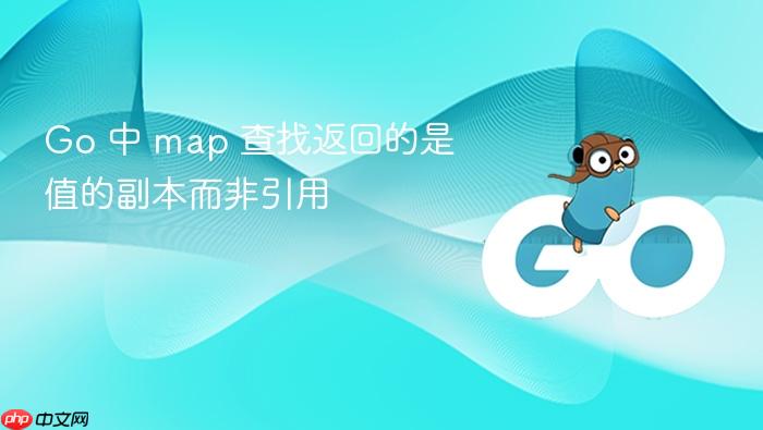 Go 中 map 查找返回的是值的副本而非引用