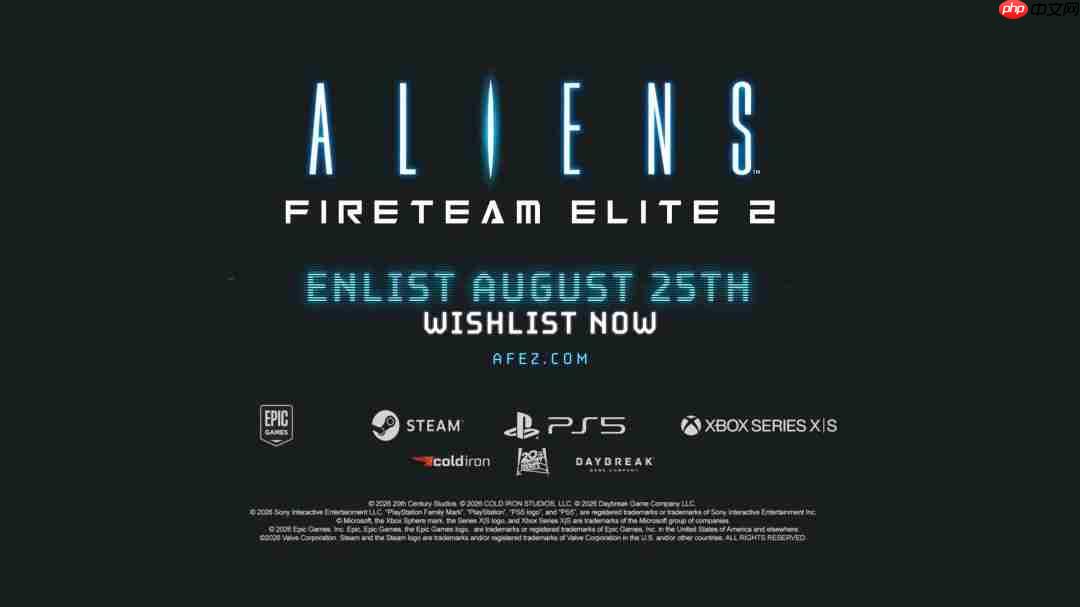 《异形:火力小队2》Steam国区8月26日发售