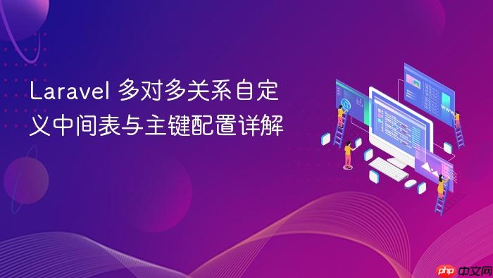 Laravel 多对多关系自定义中间表与主键配置详解