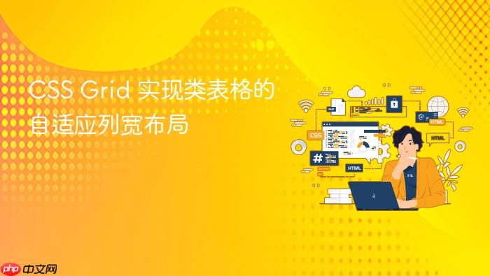 CSS Grid 实现类表格的自适应列宽布局