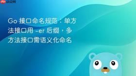 Go 接口命名规范:单方法接口用 -er 后缀,多方法接口需语义化命名