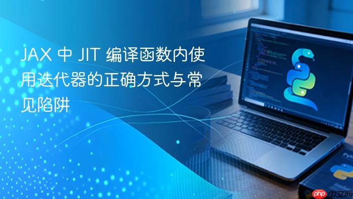 JAX 中 JIT 编译函数内使用迭代器的正确方式与常见陷阱
