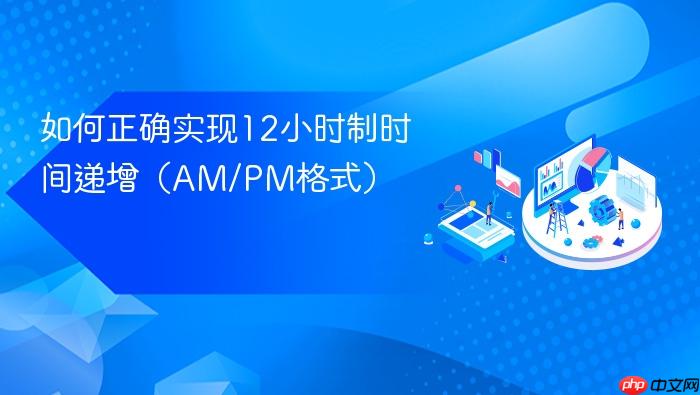 如何正确实现12小时制时间递增（AM/PM格式）
