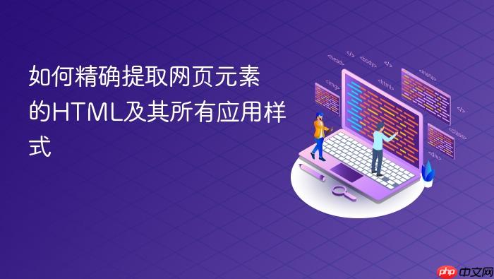 如何精确提取网页元素的HTML及其所有应用样式