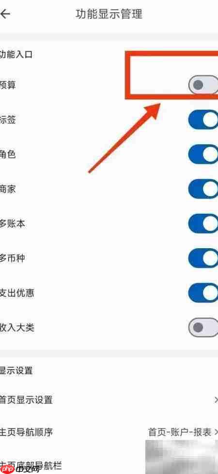 启用小星记账预算功能